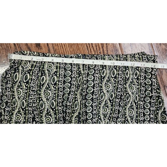 Vtg 90s Y2K Contempo Casuals Green Women's Long Skirt Size 11 Faux Wrap - Picture 7 of 9